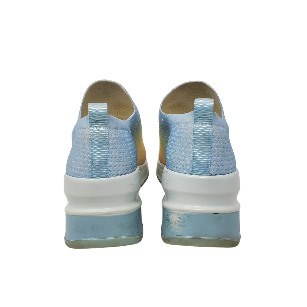 Giani Bini Valeah Knit Sneaker Pastel Light Blue Yellow Pink Womens Size 9 - Picture 3 of 10